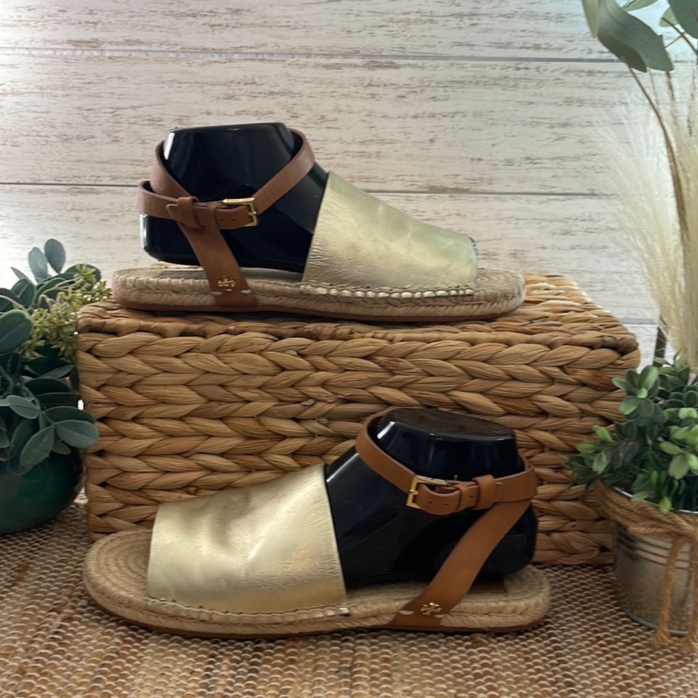 Tory Burch leather espadrilles size 9.